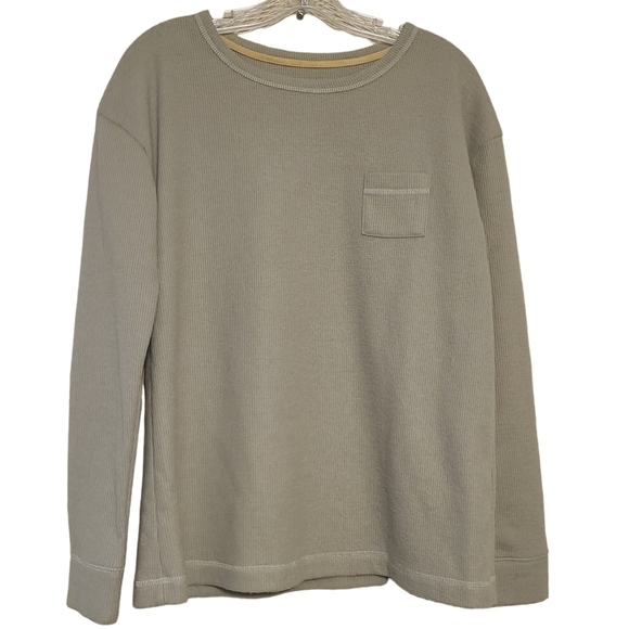 Koolaburra | Women's Tan/Taupe Scoopneck Long Sleeve Henley Shirt (Size Small) - Picture 1 of 11